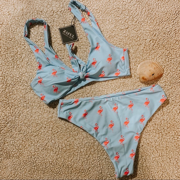 zaful flamingo bikini